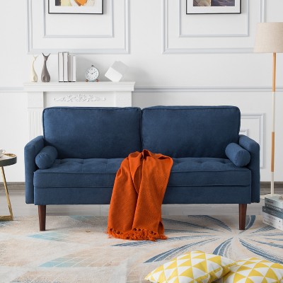 MAYEERTY 65in Modern Couch Loveseat Stylish Upholstered Sofa for Living Room£¬Navy Blue
