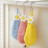 REGALWOVEN Soft Absorbent Flower Pattern Chenille Hand Towel with Loop 6" x 15" 1 Pack - 4 of 4