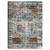 Non-Slip Machine Washable 2x3 Vintage Print Area Rug, Distressed Low Pile Entryway Doormat for Kitchen Bathroom Bedroom, Taupe - 3 of 4