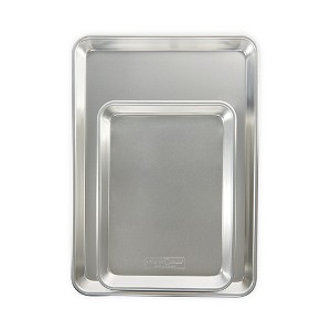 Nordic Ware Naturals® 2 Piece Half Sheet & Quarter Sheet Pan Set - 1 of 4