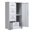 Anybear Metal Storage Vertical Filing Cabinet with Lock, Steel File Locker with 4 Drawers and 1 door for Office, White - 2 of 4