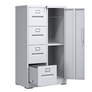 Dexmalle Metal Storage Vertical Filing Cabinet with Lock,4 Drawers and 1 door, - 1 of 4