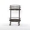 Moti Onyx Glen Solid Wood Bar Cart with Iron Frame in Gray - 3 of 4