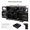 Rolling Kitchen Island Cabinet with Outlet,Kitchen Storage Cart, Mobile Storage Cart with Glass Doors for Kitchen or Dining Room-The Pop Home - 4 of 4