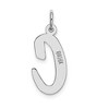 Black Bow Jewelry 14k White Gold, Madison Collection LG Classic Script Initial C Pendant - 3 of 4
