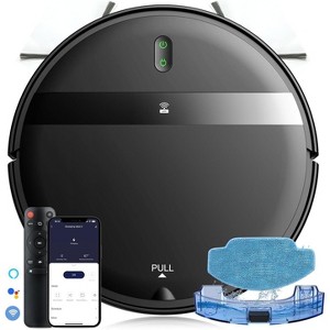 MAMNV G20 Robot Vacuum and Mop Combo, 2500 PA Robotic Vacuum with APP/ WiFi/Bluetooth, Self-Charging Ideal for Pet Hair, Black - 1 of 4