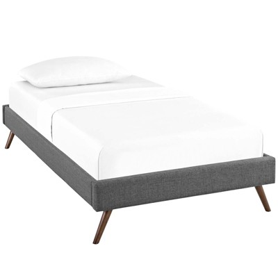 Modway Helen Twin Fabric Bed – Upholstered Platform Bed Frame with Round Splayed Legs, Clean Mid-Century Design for Youth Rooms