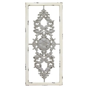 Stratton Home Decor 36 Inch Natural Wood and Metal Wall Panel with Distressed Finish for Traditional, Farmhouse, Rustic, or Eclectic Home Design, Gray - 1 of 4