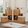 KTMBDW Shoe Cabinet with Storage Bench for Entryway, 7-Tier Shoe Storage Cabinet and 3-Tier Cushioned Shoe Bench with Louvered Door for Living Room - 4 of 4