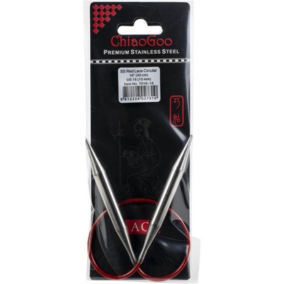 ChiaoGoo Red Lace Stainless Circular Knitting Needles 16"  -Size 15/10mm