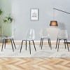 TopComfy Dining Chairs Set Of 4 Pieces Transparent Dining Chair Plastic Chair Armless Crystal Chair Makeup Stool For Kitchen, Black, 18"*17.3"*32.6" - 2 of 4
