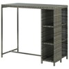 vidaXL Bar Table Grey PE Rattan, Steel 47.2 x 23.6 x 43.3 in Bar Table - 4 of 4