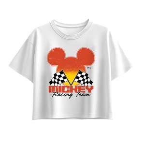 Girls' - Disney - Mm Racing Short Sleeve Boxy Graphic T-Shirt - 1 of 2