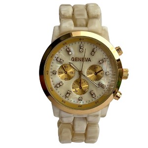 Olivia Pratt Beige and Gold tone Face Women Watch - 1 of 3