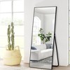 71"x28"  Black Rectangle Mirror, Thin Aluminum Alloy Framed Full-Length Mirror with Stand, Vanity Mirror for Bathroom, Bedroom, Living/Dressing Room - 2 of 4