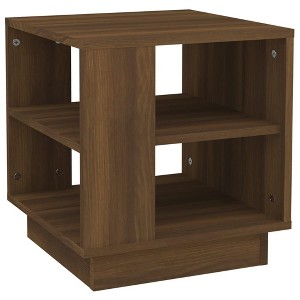 vidaXL Square Coffee Table in Brown Oak Finish - Modern Design Living Room Table with Storage Shelves, Made from Durable Engineered Wood - 1 of 4