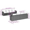vidaXL Patio Sofa Set with Cushions Outdoor Furniture 9 Piece Poly Rattan - Gray - 3 of 4