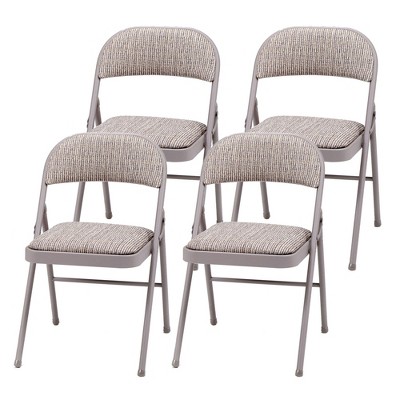 Meco Sudden Comfort Deluxe Metal Fabric Padded Folding Chair Set For Indoor Home Special Occasions Or Outdoor Events Gray set Of 4 Target