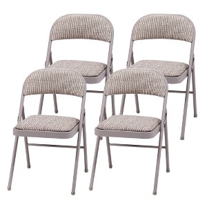 MECO 4-Pack of Sudden Comfort Deluxe Fabric Padded Folding Dinning Chairs with 16 x 16 Inch Seat and Non Marring Leg Caps - 1 of 4