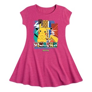 Girls' - Pokémon - Summer Pattern Fit & Flair Cap Sleeve Dress - 1 of 3