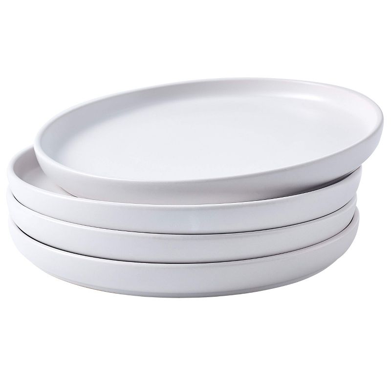 Bruntmor 8" Off-White Color Ceramic Salad Plate, Set of 4, White, 1 of 10