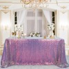 Wikineon Sequin Tablecloth for Parties Decoration 50x50 Inch Rectangle Table Topper Overlay Sparkle Shimmer Table Cloth for Bridal Birthday Purple - 2 of 4