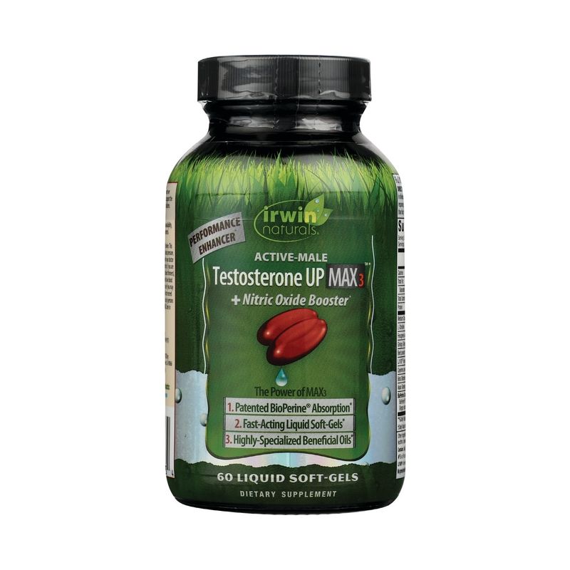 Irwin Naturals Dietary Supplements Active-Male Testosterone Up Max3 + Softgel 60ct, 1 of 5