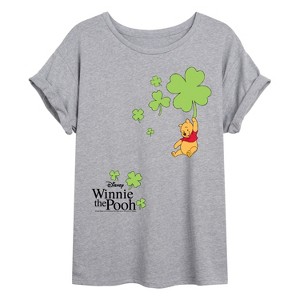 Women's - Winnie The Pooh - Shamrock Pooh Oversized Graphic T-Shirt - 1 of 4