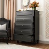 Famapy Black/White 5 - Drawer Vertical Dresser,Drawer Chest with Textured Glossy Finish,Tall Storage Cabinet,Side Tatble for Bedroom/Living Room - 4 of 4