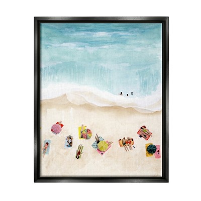 Stupell Industries Summer Beach Day People Swimming Framed Floater ...