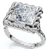 Pompeii3 Certified 3Ct Princess Cut Diamond Rope Engagement Ring 14k Gold or Pt Lab Created - 3 of 4