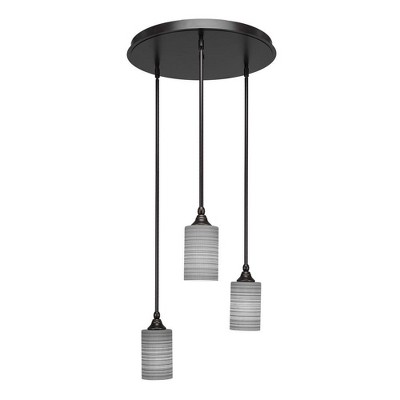 Toltec Lighting Empire 3 - Light Pendant in  Dark Granite with 4" Gray Matrix Shade