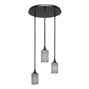 Toltec Lighting Empire 3 - Light Pendant in  Dark Granite with 4" Gray Matrix Shade - 1 of 1