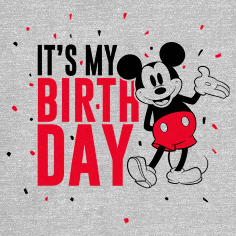 Junior's Mickey & Friends It's My Birthday Retro Mouse T-Shirt, 2 of 5