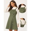 Allegra K Women's Faux Suede Button Decor A-Line Mini Overall Dress - 2 of 4