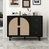 Vynxaria Decorative Storage Cabinets - Elegant Vanity Tables in Black/Beige - 3 of 4