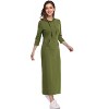 Coolmee Women Hoodies Maxi Dress Casual 3/4 Sleeve Tunic Dress Slim Hooded Sweatshirts Dress with Pocket - 2 of 4