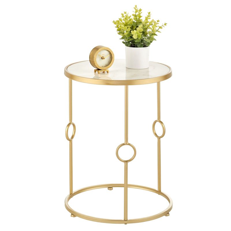 mDesign Round Inlay Top Accent Table, 1 of 6
