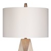 Possini Euro Design Modern Table Lamp with White Marble Riser 32 1/2" Tall Sculptural Champagne Gold Off-White Drum Shade for Bedroom Living - image 3 of 4