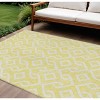 Yellow And Ivory Geometric Washable Indoor Outdoor Area Rug - 2 of 4