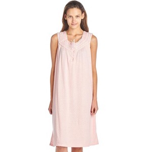 Casual Nights Women's Floral Embroidered/Lace Trim Sleeveless Nightgown - 1 of 4