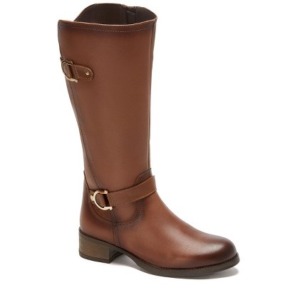 Andrea Leather Riding Boots with Metal Ornaments 89626 Brown 9