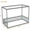 CAVINAS Twin Size Wood Montessori Bed,Modern Canopy Floor Bed with Safety Guardrails,Toddler Bed for Bedroom - 3 of 4