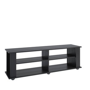 Flat Panel TV Stand for TVs up to 68" Ravenwood Black - CorLiving: Contemporary Media Console with Open Storage - 1 of 4