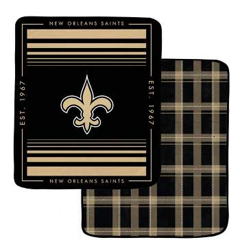 NFL New Orleans Saints Basic Block Double-Sided Flannel Fleece Blanket