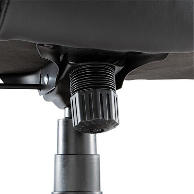 Elegance High-Back Black Leather Swivel Executive Chair with Plastic Arms