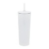 LunaLulinlk 24 oz No Drip Sippy Stainless Steel Tumbler With Straw, White - 4 of 4