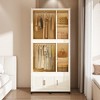 KTMBDW Portable Wardrobe Closet Storage Organizer for Clothes, Plastic Collapsible Closet Organizer with Transparent Door for Living Room Bedroom - 2 of 4