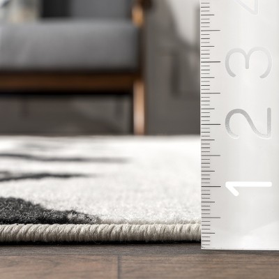 Reversible Chevrons Synthetic Area Rug, 4' x 6', Gray