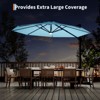 10FT Cantilever Umbrella w/ Solar Lights, 360° Rotation & Tilt, Easy Crank, UV Protection for Pool, Deck, Backyard - 3 of 4